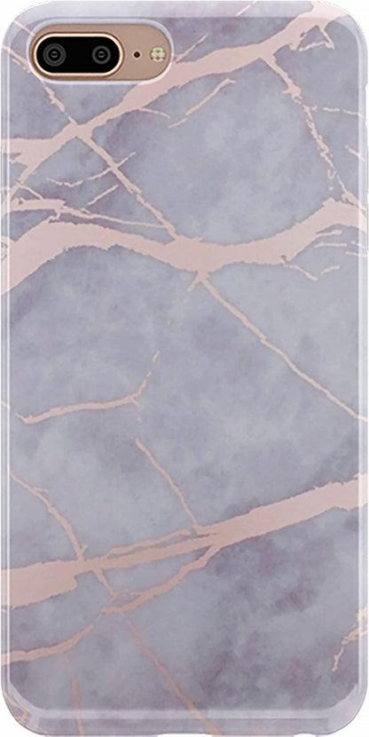 Casely iPhone 6/7/8 Plus Case | Stepping Up | Geo Rose Gold Marble | Classic Ultra Slim Design