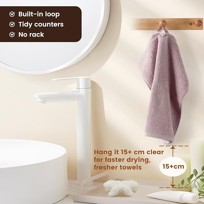 SEMAXE 100% Cotton Washcloths 12-Pack, 13 × 13 Inch Soft Luxury Face Towels –