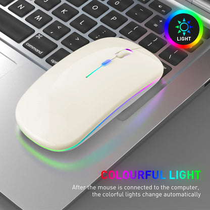 Bluetooth Wireless Mouse for Laptop mac MacBook ipad MacBook air MacBook pro pc Desktop Computer Windows Chromebook Notebook (Silver)
