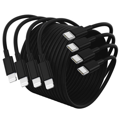 4Pack USB C to Lightning Cable 6FT, Fast Charging Cord for iPhone 14, Replacement for Apple Original Charger Cable for iPhone 14 13 12 11 Pro 11 XS MAX XR 8 7 6s Plus