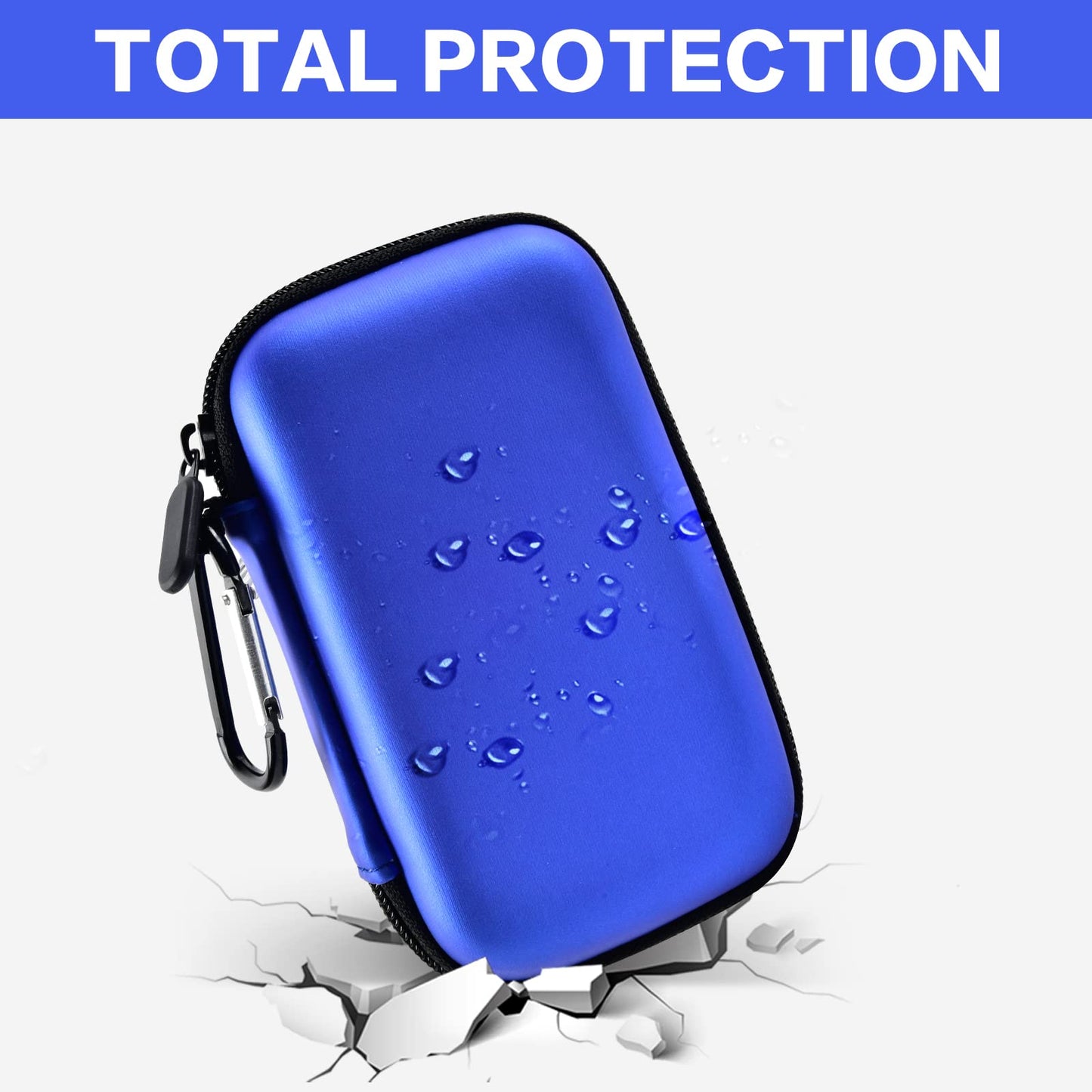 Case Compatible with Samsung T7/ T7 Touch Portable SSD 1TB 2TB 500GB USB 3.2 External Solid State Drive, Travel Carrying Storage Organizer Fits for USB Cables and More Accessories-Box Only (blue)