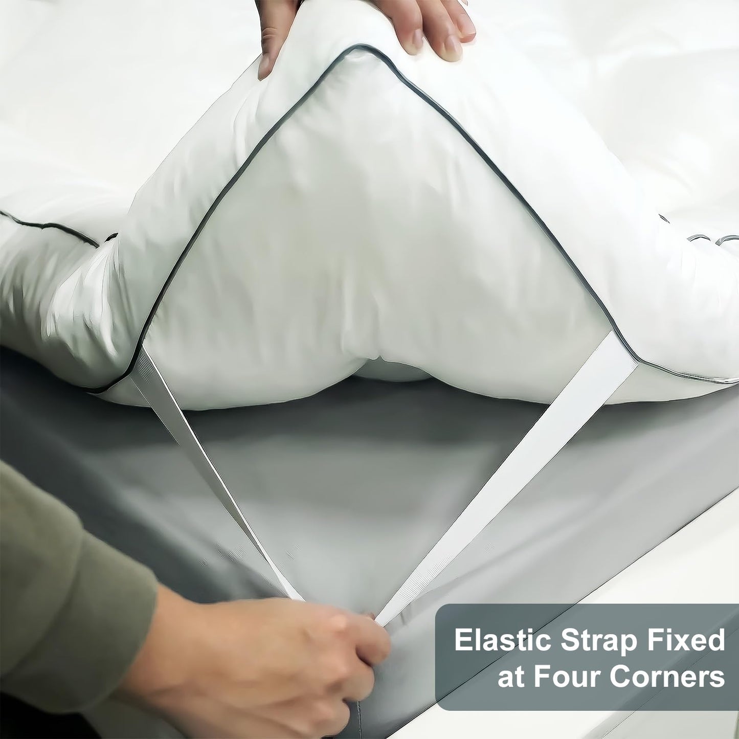 NightHug 5 Inch Memory Foam Mattress Topper Twin, 2000GSM Shredded Memory Foam Pillow Top, Plush Support for Back Pain Relief, Extra Thick & Breathable, Dorm & Guest Room Essential