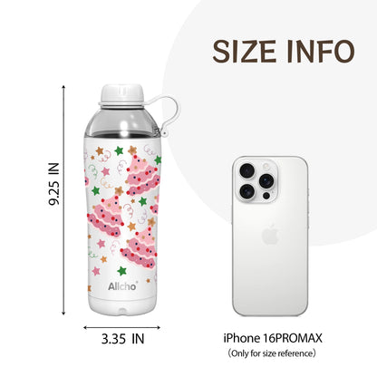 Allcho Christmas Gifts for Women Mom Daughters, Christmas Travel Coffee Tumbler for Friends Girls, Insulated Water Bottle, 18 oz Stainless Steel Water Bottles, 2 Lids, Available Gift Wrapping