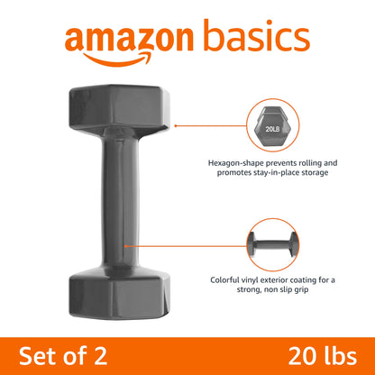 Amazon Basics Vinyl Coated Dumbbell Hand Weights