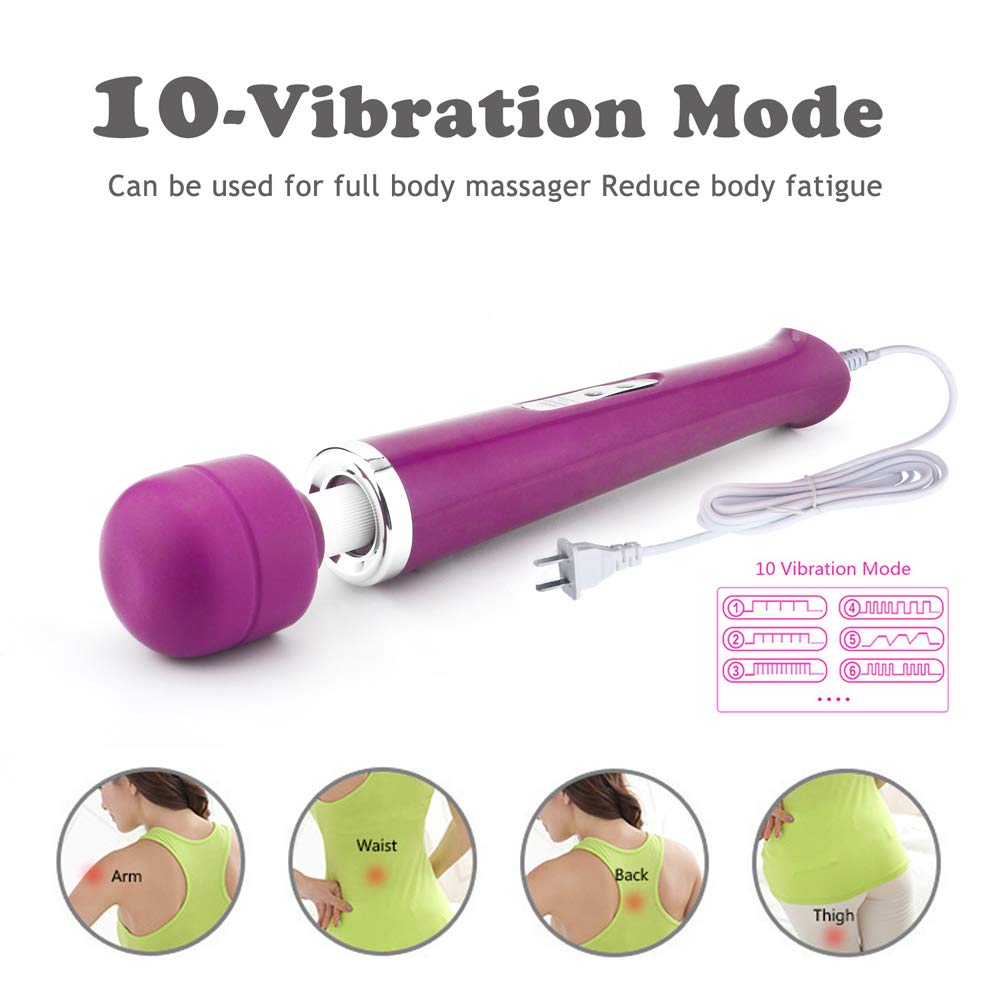 CHARMING Wired Powerful Handheld Back Massager with Strong Vibration, Personal Therapy Massager for Sports Recovery, Muscle Aches, Body Pain (Purple)