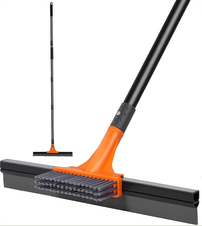 Rubber Floor Squeegee for Concrete Tile Floor, Large Water Squeegee Heavy Duty