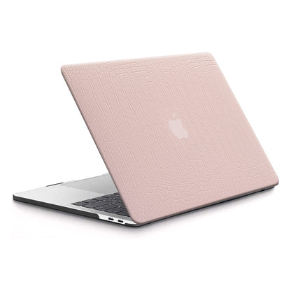 AUSMIX for MacBook Air 13 Inch Case 2021 2020 2019 2018 Release M1 A2337 A2179 A1932 Touch ID, MacBook Air M1 Cover Crocodile Leather Hard Shell Case & Keyboard Cover for MacBook Air 13 Inch,Pink