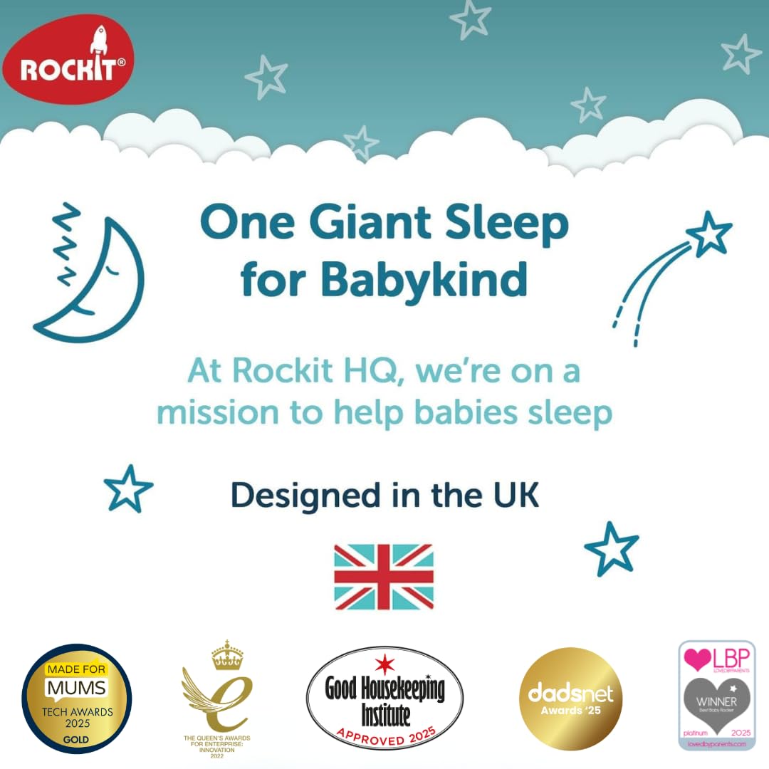 Rockit Rocker Rechargeable - Baby Sleep Aid Gently Rocks Any Stroller or Buggy, Adjustable Speed with 60 Minute Timer - Buggy Rocker - Fits All Pushchairs & Prams to Create a Baby Bouncer