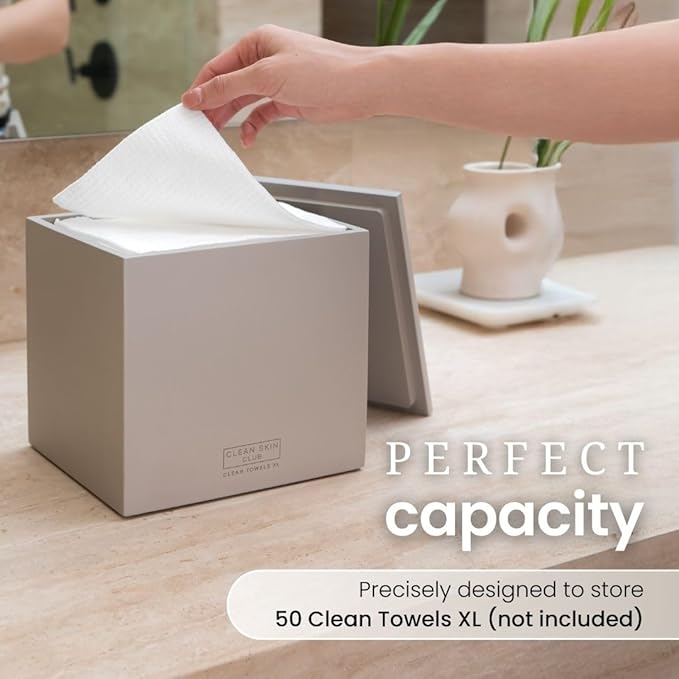 CLEAN SKIN CLUB Cement Box for 50 Disposable Clean Towels XL, Concrete