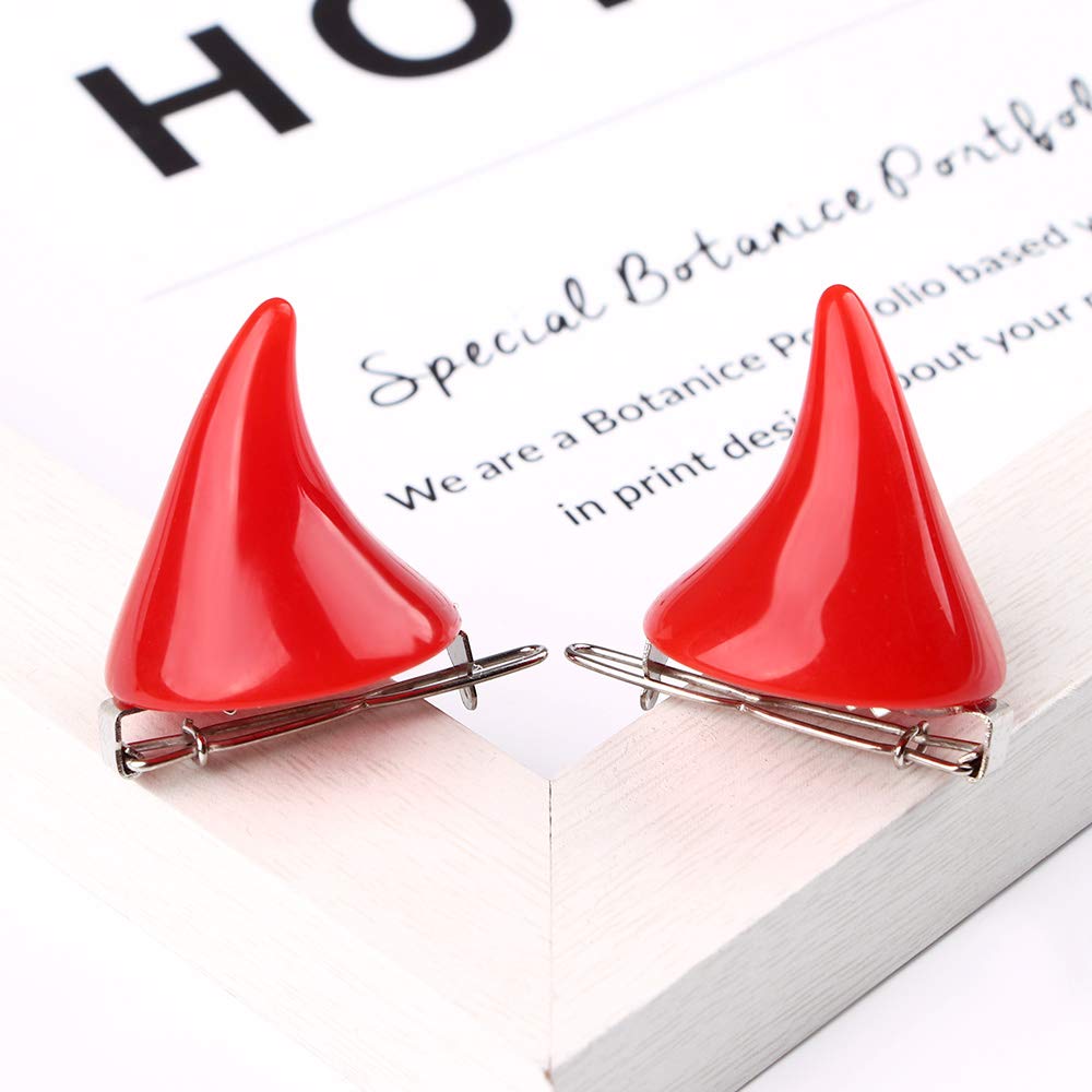 BinaryABC Halloween Devil Horn Hair Clips Hairpins Barrette,Halloween Cosplay Costume Party Accessories,6Pcs