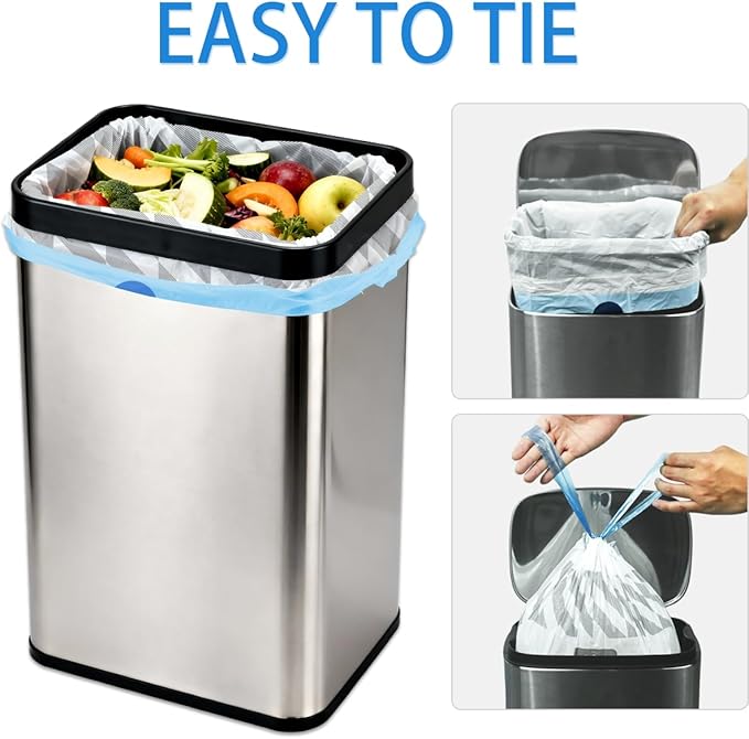 XUXRUS Small Trash Bags 3 Gallon Drawstring, Strong & Durable, Easy-Dispense