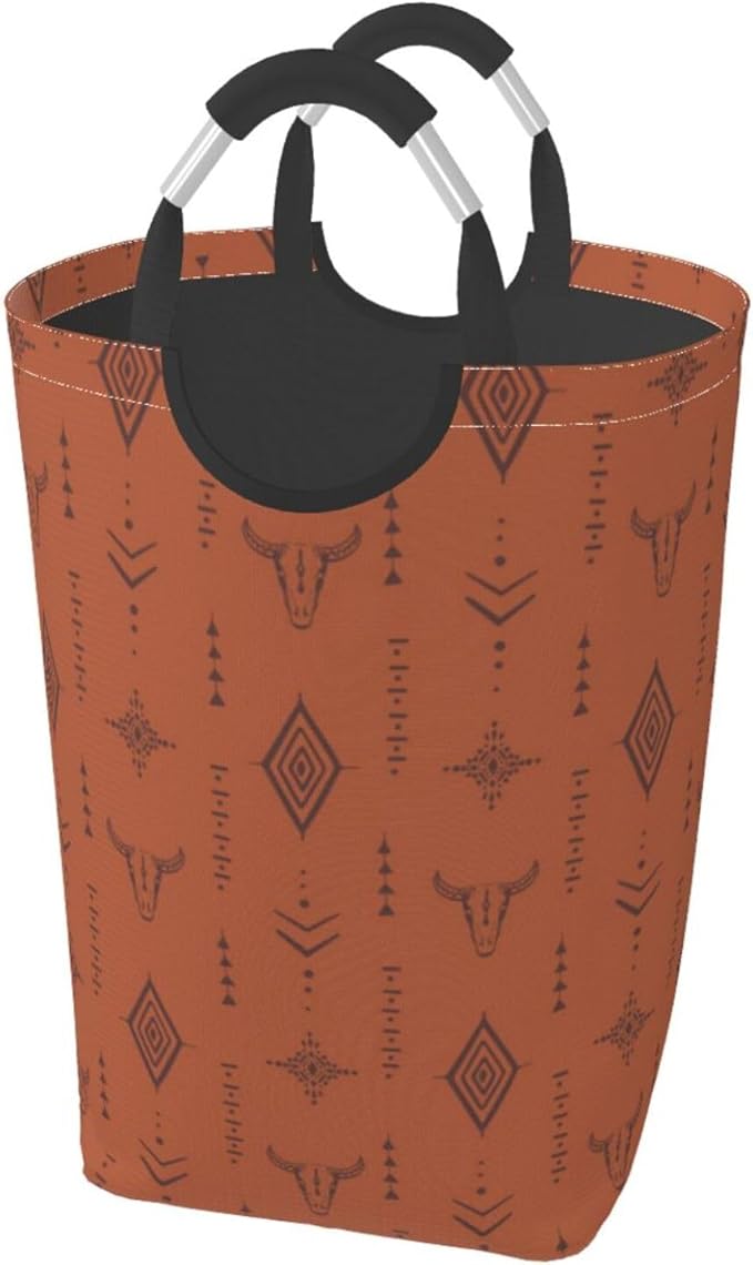 Western Boho Brown Foldable Collapsible Laundry Basket