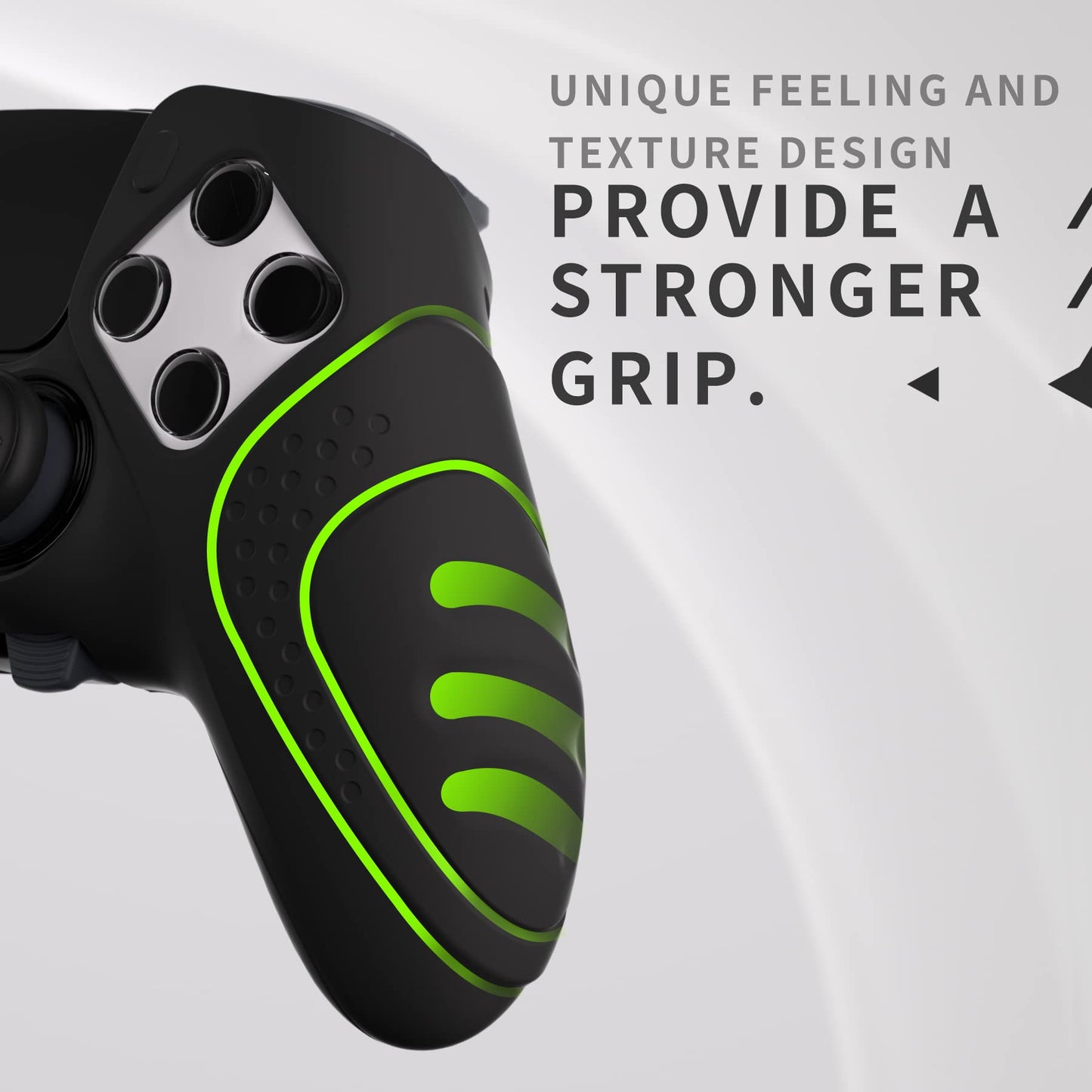 PlayVital Guardian Edition Anti-Slip Ergonomic Silicone Cover Case for ps5 Edge Controller, Soft Rubber Protector Skin for ps5 Edge Wireless Controller with Thumb Grip Caps - Black
