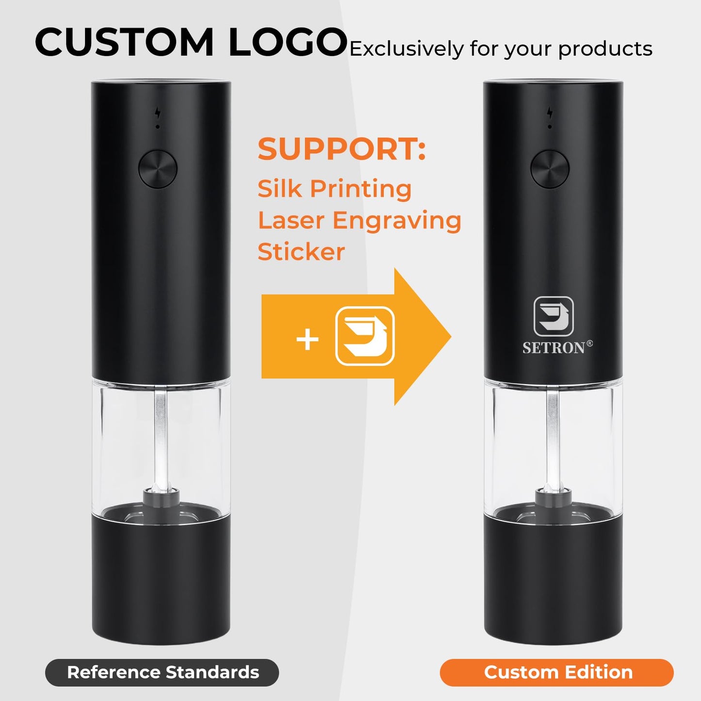 Electric Salt and Pepper Grinder Set, Rechargeable Automatic Grinders with Charging Base, Adjustable Coarseness, One-Hand Operation, Refillable Ceramic Spice Mills for Salt, Pepper and Dry Seasonings
