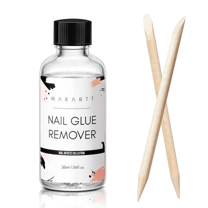 Makartt Nail Glue Remover for Press on Nails - 30ML Glueoff Easy Removal Versatile Debonder for Glue on Tips, Regular Polish, Quick Glues and Semi-Cured Sticker DIY Manicure Supply