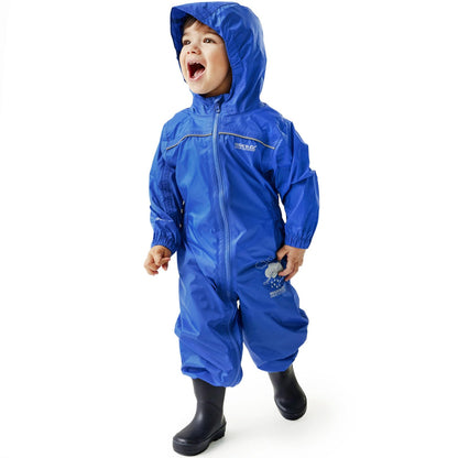 Regatta Kids Puddle IV Puddle suit - all in one waterproof for kids - Breathable and rain proof hooded outdoor warm Puddlesuit - reflective trim and taped Seams - playsuit For Boys and Girls