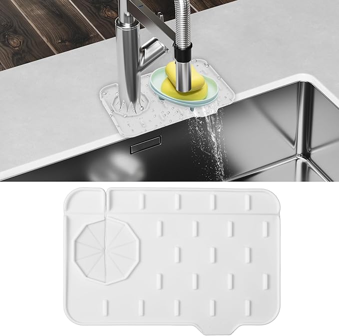 Sink Faucet Splash Guard Mat Silicone Soap Dish Pad Small Faucet Handle Drip