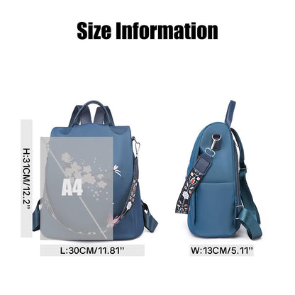 Ray-Velocity Anti Theft Women Backpack Waterproof Fashion Backpack Shoulder Bag for Lady Girl Dailyuse Travel Work School (Butterfly Blue)