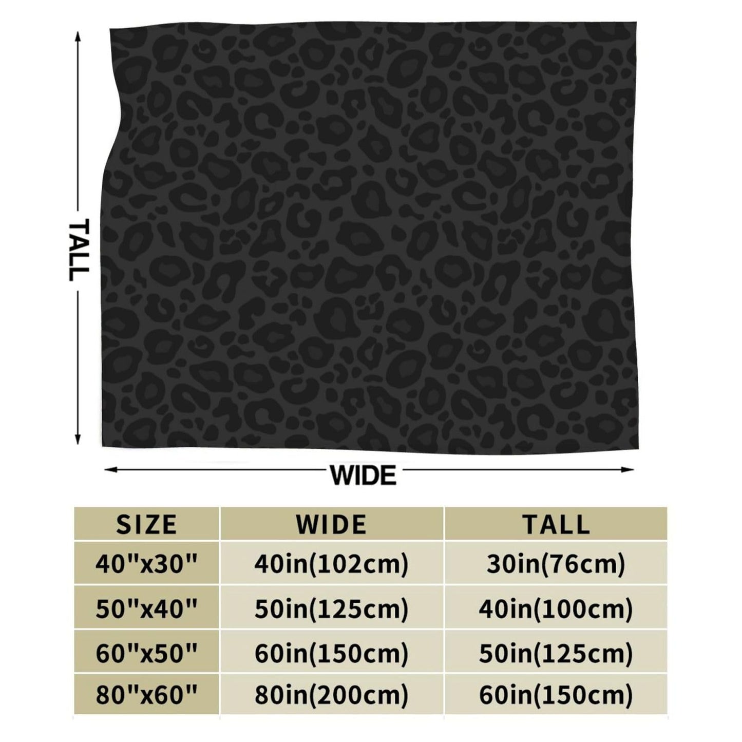 Jbofyee Black Leopard Print Throw Blankets All Season Ultra Soft Warm Cheetah Fleece Blanket for Home Bed Sofa Couch Chair Outdoor Travel Camping 50x40 Inch