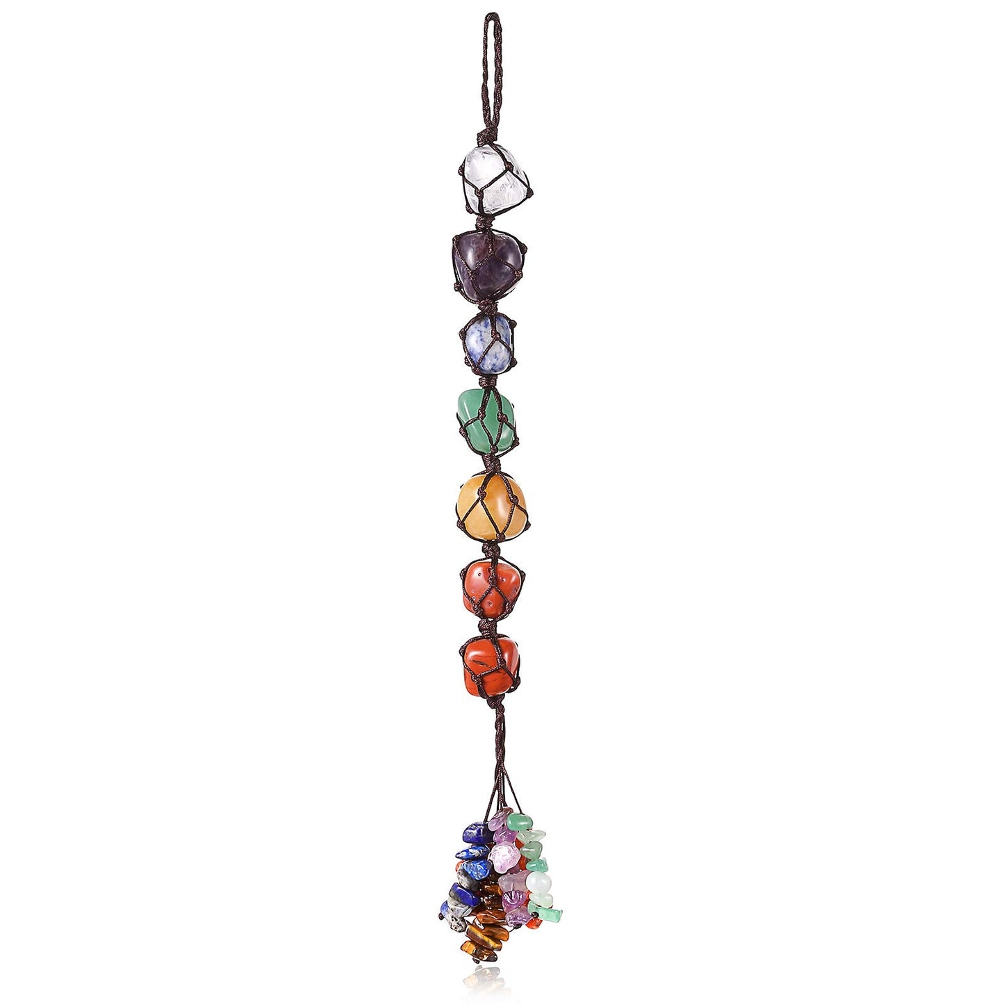 7 Chakra Gemstones Crystal Healing Hanging Ornament, Good Luck Indoor Home Wall Decoration, Feng Shui Ornament, Car Window Decoration, Christmas Trees Ornament (1 Piece)