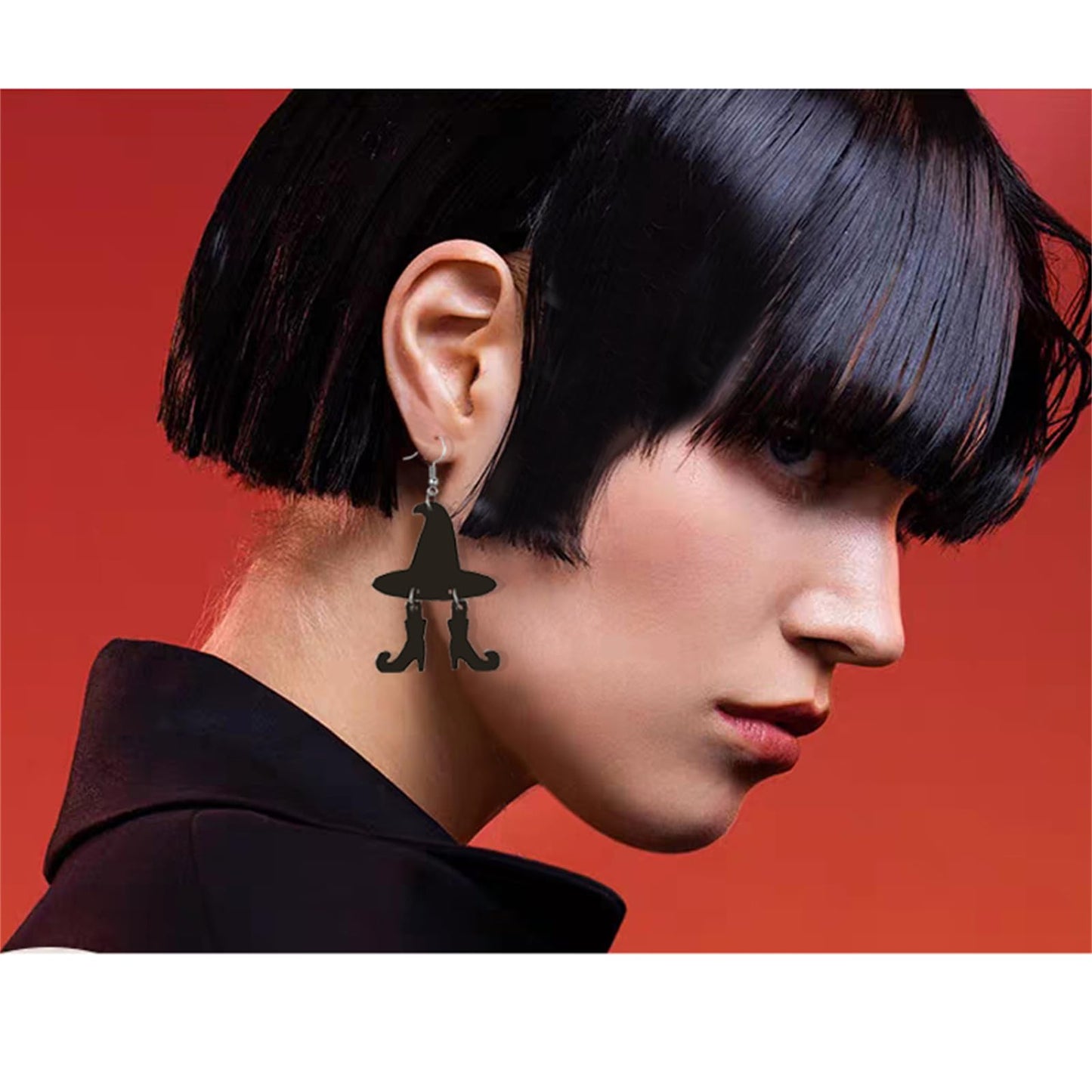 ONLYJUMP Halloween Cute Ghost Pumpkin Earrings for Women Cartoon Cat Spider Earrings Halloween Acrylic Earrings Fun Earrings (Ghost Boot)