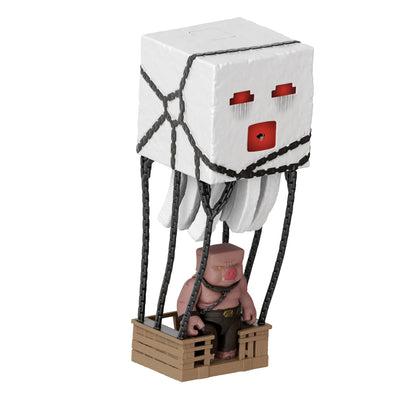 Mattel Minecraft Action Figure Set, Blast Attack Ghast with Lights, Sounds, Launcher & Projectile, Plus Piglin Warrior Inspired by the Movie, JFB69