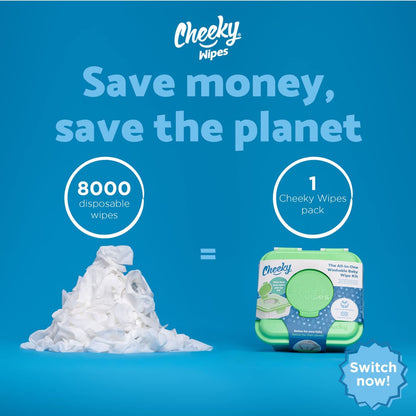 Cheeky Wipes - 25 Washable RAINBOW Cotton Terry Cloth Wipes, 15x15cm Reusable Towelling Wipes, Extra Soft & Perfect for Cleansing Baby's Hands and Face | Eco Friendly