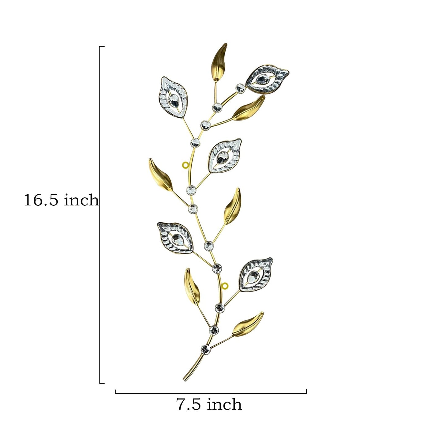 Cityelf 3 Set Crystal Leaf Wall Art Sculpture Iron Tree Leaves Branch Hanging Wall Décor Jeweled Bling Home Deor Acrylic Diamond Accent …