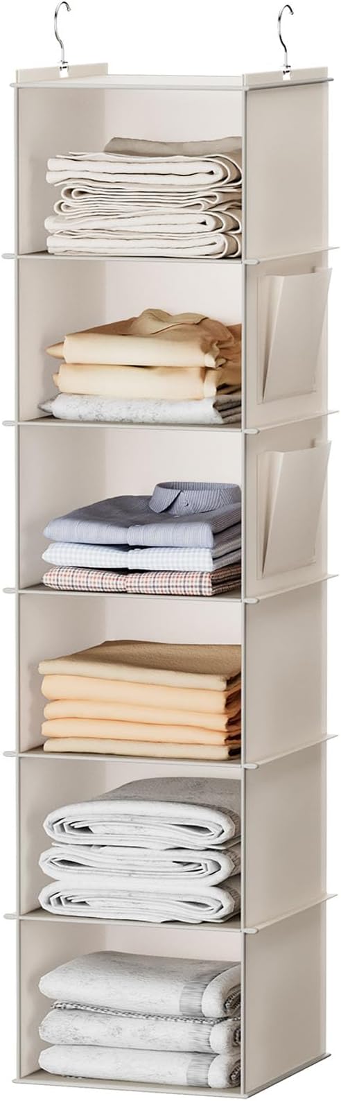 YOUDENOVA Hanging Closet Organizer, 6-Shelf Closet Hanging Storage