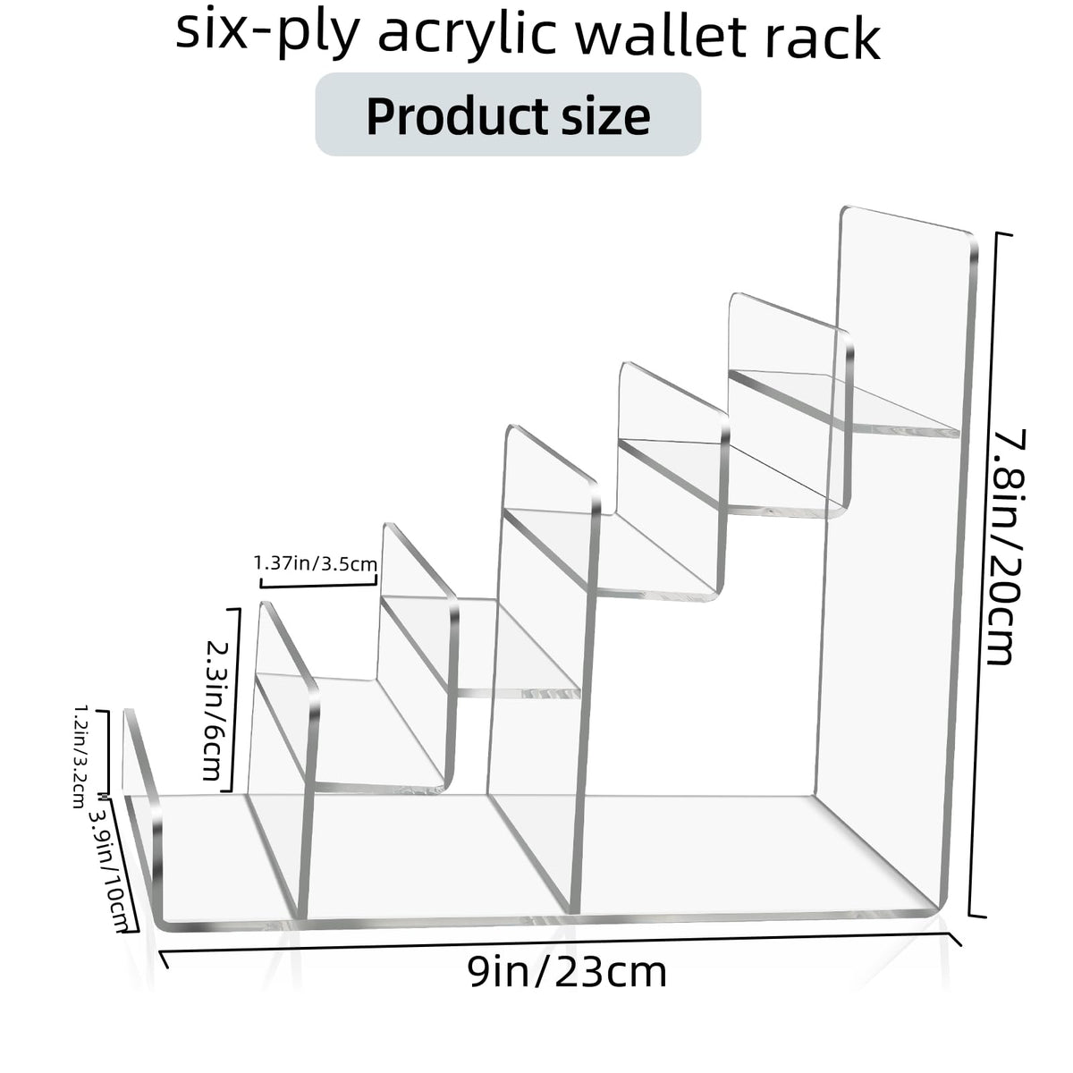 Acrylic Wallet Display Stand Purse Handbag Organizer, Clear Jewelry Riser Display Stand Purse Display Rack, Acrylic Display Shelf for Cosmetic Perfume Jewelry Sunglasses Handbag (2 PCS-6 Tier)