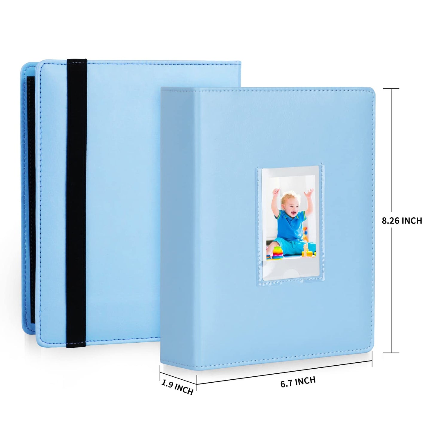 288 Vertical Photos for Instax Mini Photo Book, Front Window, For Polaroid Book Album 2x3 For Fujifilm Instax Mini 12 11 9 99 8 40 Film, Fits Polaroid 300, HP Sprocket, K-pop Photocards (Blue)
