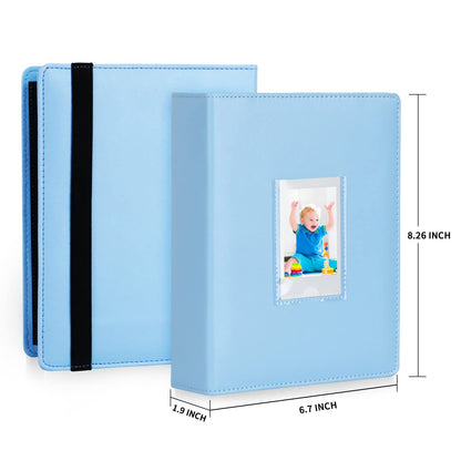 288 Vertical Photos for Instax Mini Photo Book, Front Window, For Polaroid Book Album 2x3 For Fujifilm Instax Mini 12 11 9 99 8 40 Film, Fits Polaroid 300, HP Sprocket, K-pop Photocards (Blue)