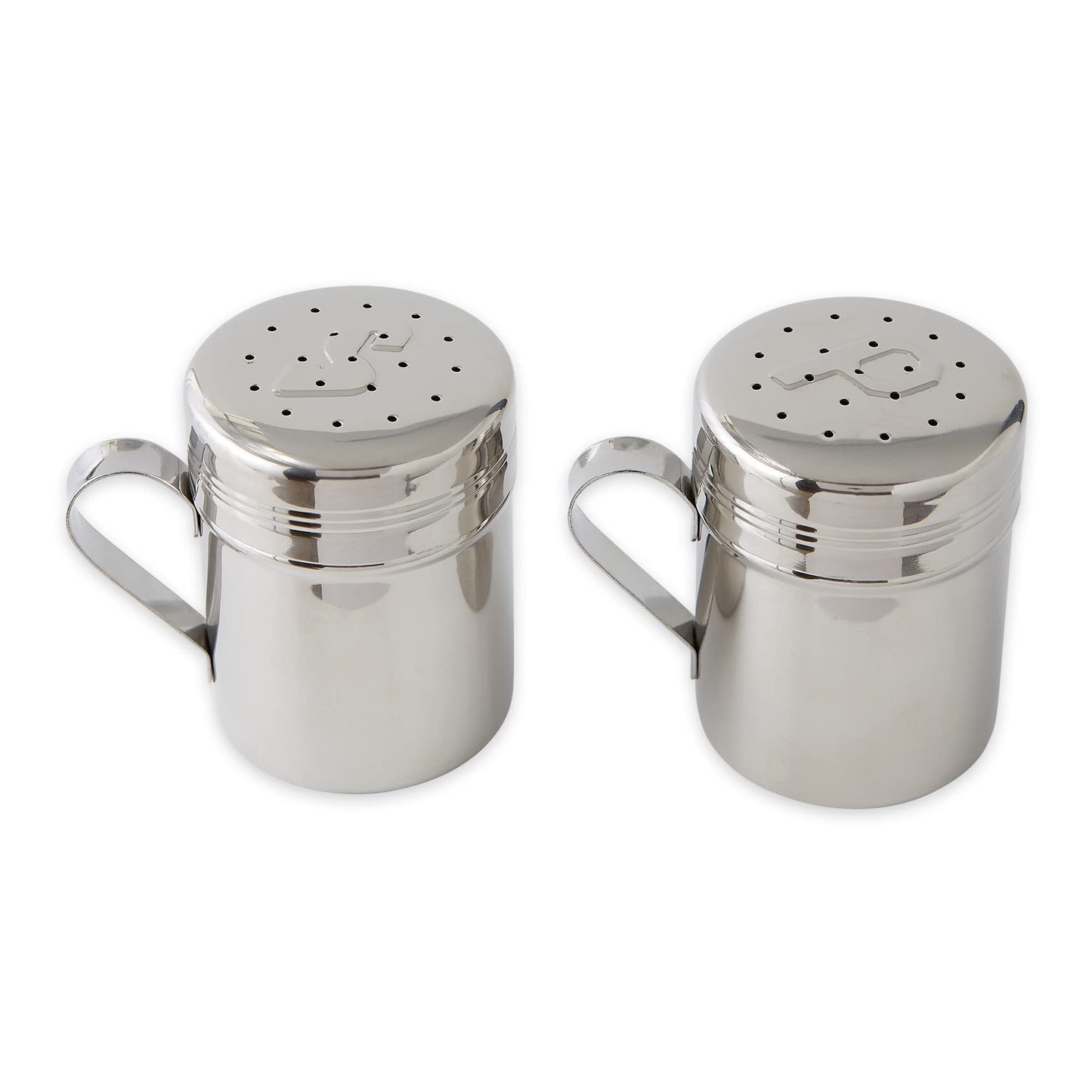 RSVP International Endurance Kitchen Shaker Collection, Dishwasher Safe, Salt & Pepper Set, 10-Ounce, Stainless Steel