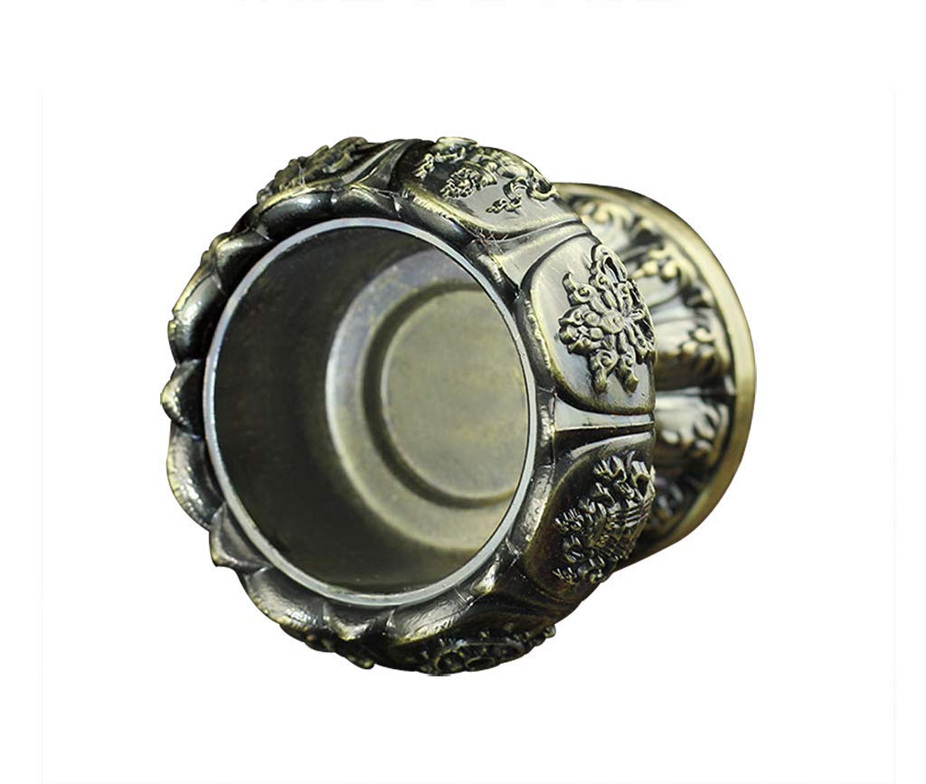 Lotus Flower Votive Tealight Holder, Buddhist Tealight Candle Holder - Tibetan Buddhist Water Offering Cup, Tibetan Oil Lamp Holder Buddhist Supplies for Meditation Buddha Altar, Set of 2 (Bronze)
