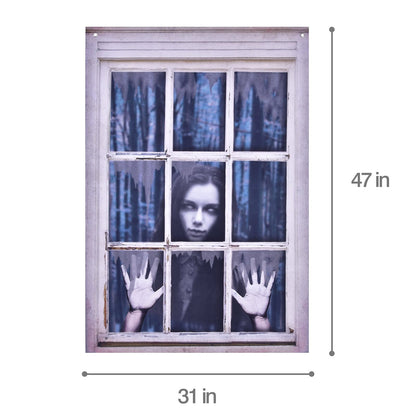 FUN LITTLE TOYS Halloween Female Ghost Screen, Window Door Cover, Party Decors