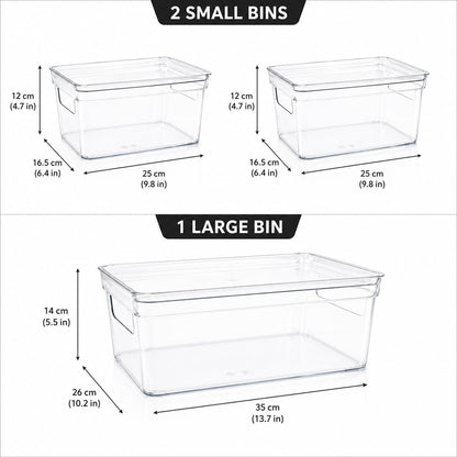 Yomjarl Baking Supplies Storage Containers 3Pc,Baking Kits with Handles&Lid for Adult,Stackable Bakeware Organizer Storage Bins,BPA Free Baking Accessories,Kitchen,Pantry Storage and Organization Box