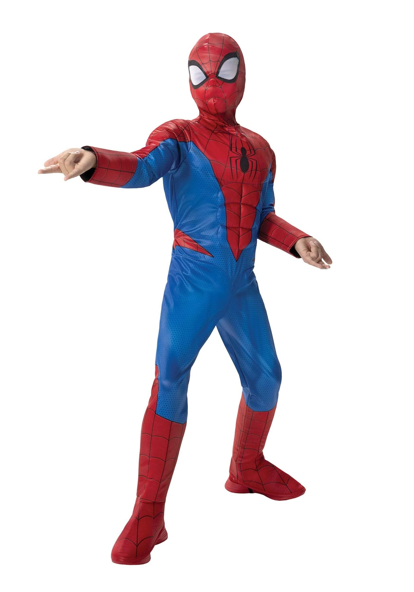 MARVEL Boys Deluxe Spider Man Costume, Kids Spiderman Superhero Halloween Costume for Child - Officially Licensed