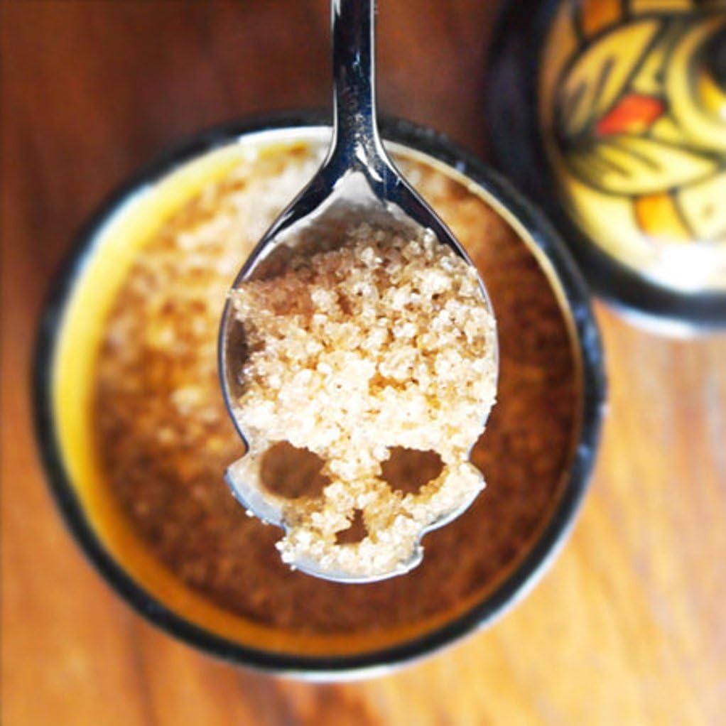 Suck UK Skull Teaspoon - Gothic Home Decor - Goth Gifts - Spooky Home Decor - Gothic Accessories - Sugar Spoon - Halloween Kitchen - Skull Kitchen - Spooky Coffee Slotted Spoon - Halloween Gifts