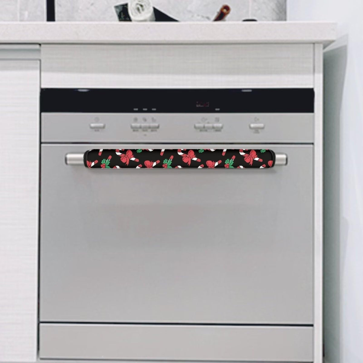 GLENLCWE Christmas Candy Print Refrigerator Door Handle Covers Protectors Kitchen Appliance Handles Kitchen Decor Protectors Anti-Static Stains Resistant,2PCs,Christmas Decorations