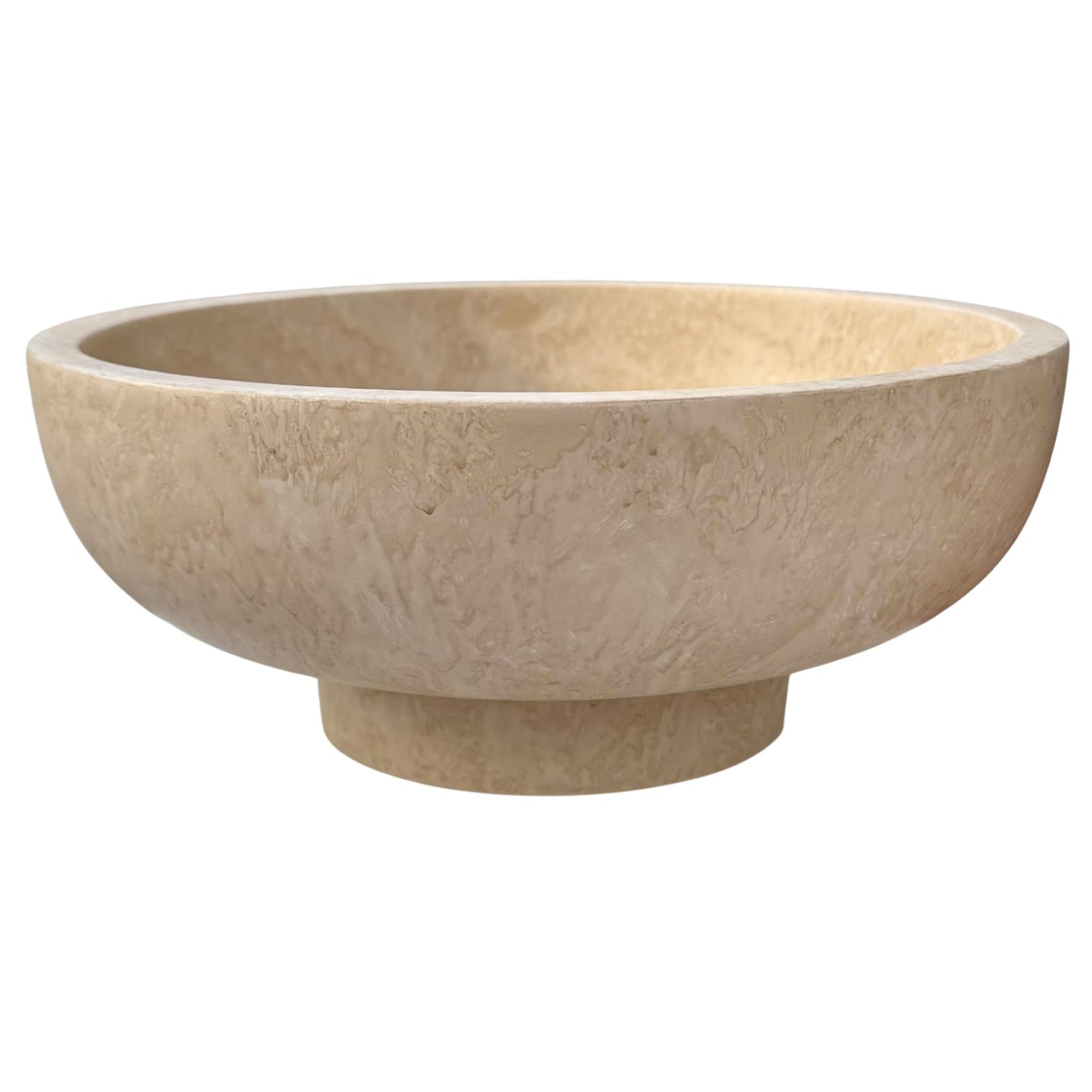 OAKOA Modern Fruit Bowl for Kitchen Counters - Large Decorative Bowl for Home Decor- Key Bowl for Entryway Table - Pedestal Bowl - Stone Bowl