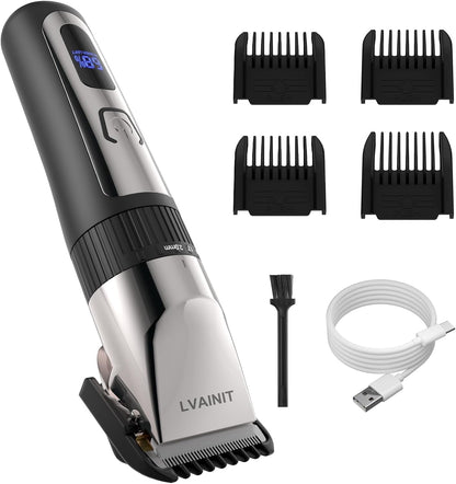Hair Clippers for Men, Cordless LCD Rechargeable Hair Trimmer Beard Trimmer for Men, Men's Grooming Kit for Hair, Face, Beard, Professional Electric Barber Clippers