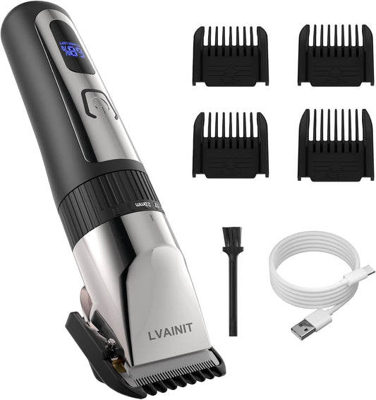 Hair Clippers for Men, Cordless LCD Rechargeable Hair Trimmer Beard Trimmer for Men, Men's Grooming Kit for Hair, Face, Beard, Professional Electric Barber Clippers