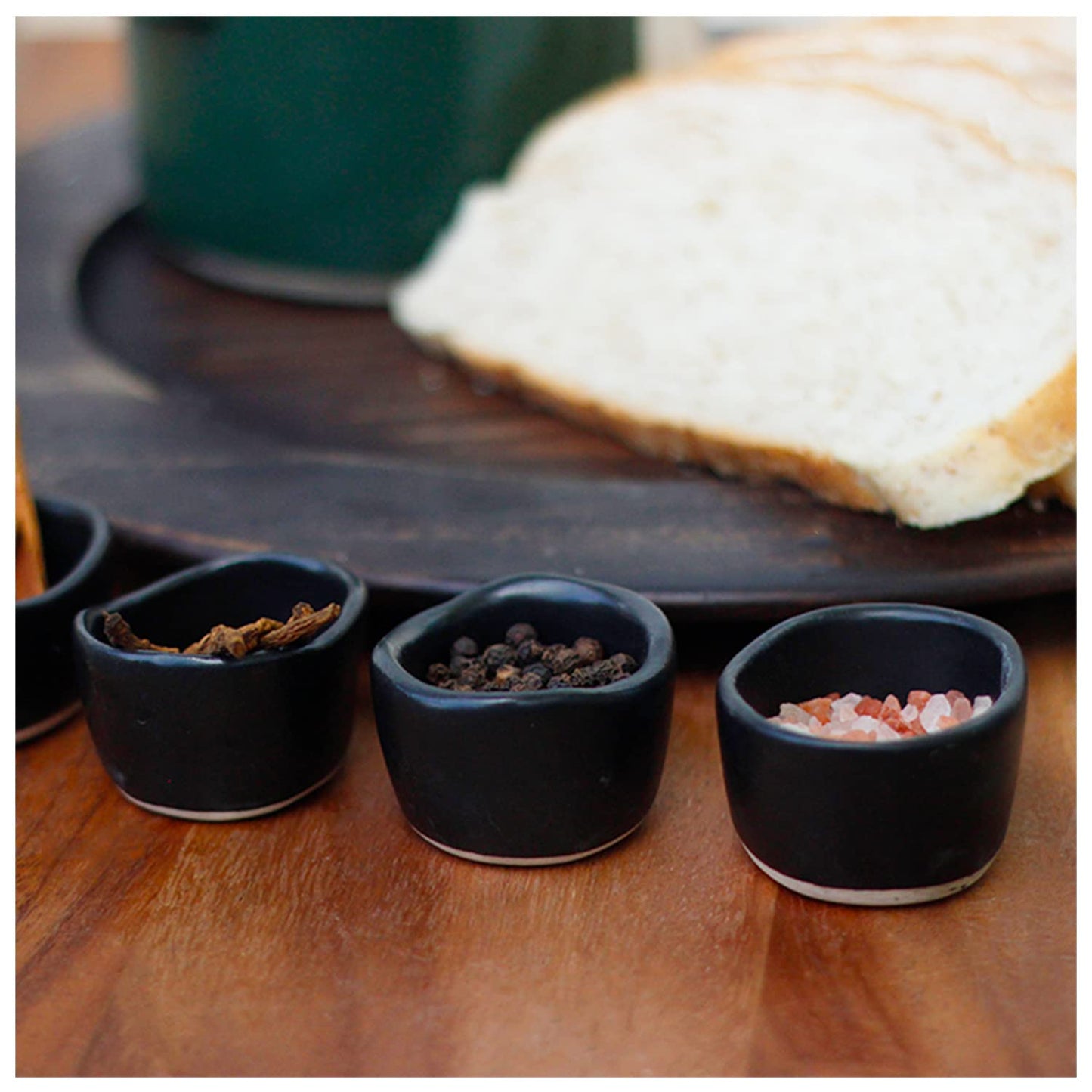 roro Handmade 2-Inch Matte Black Ceramic Pinch Bowls, Set of 6 – Versatile Stoneware for Spices, Condiments, Appetizers & Finger Foods