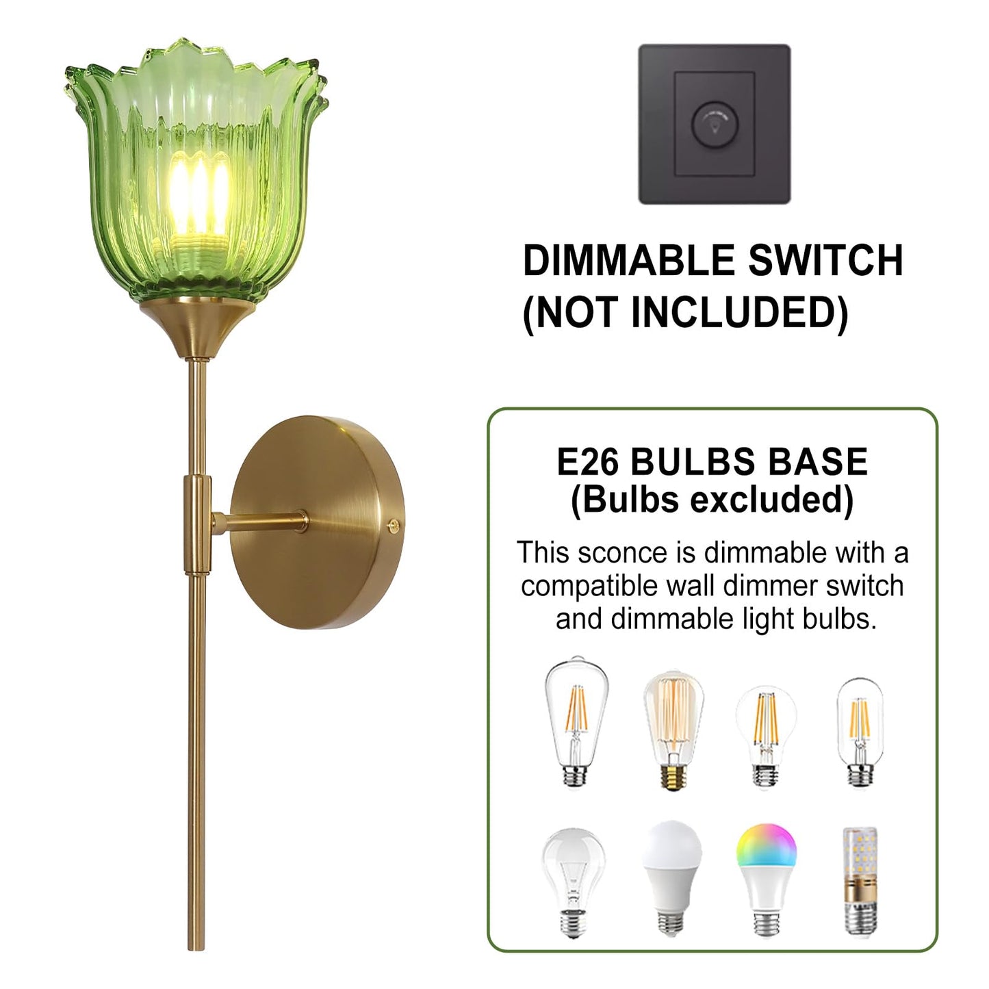 Blooming Rose Wall Sconce Set of 2, Medieval Retro & Modern Style Gold-Plated Wall Sconce with E26 Base (Bulbs Not Included) Wall Lamp for Bathroom Bedroom Kitchen Hallway Living Room Staircase Mirror