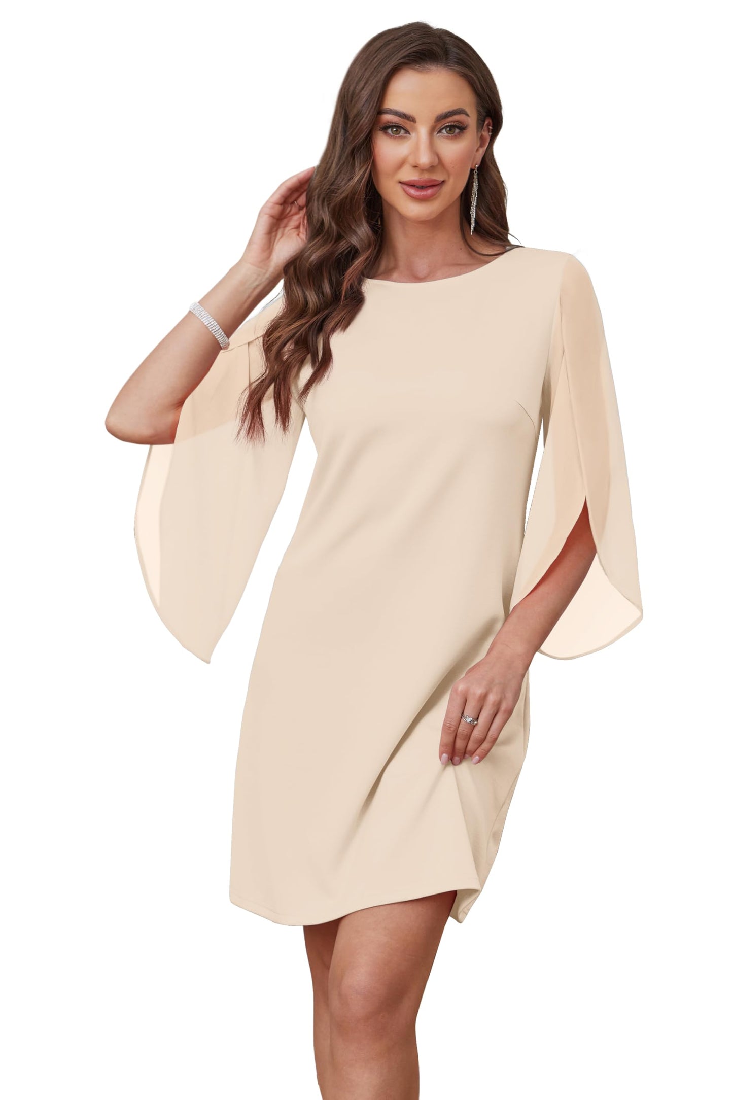 RUMIA Vestidos Casuales para Mujer 2025 Wedding Guest Dresses Cocktail Dresses Apricot M