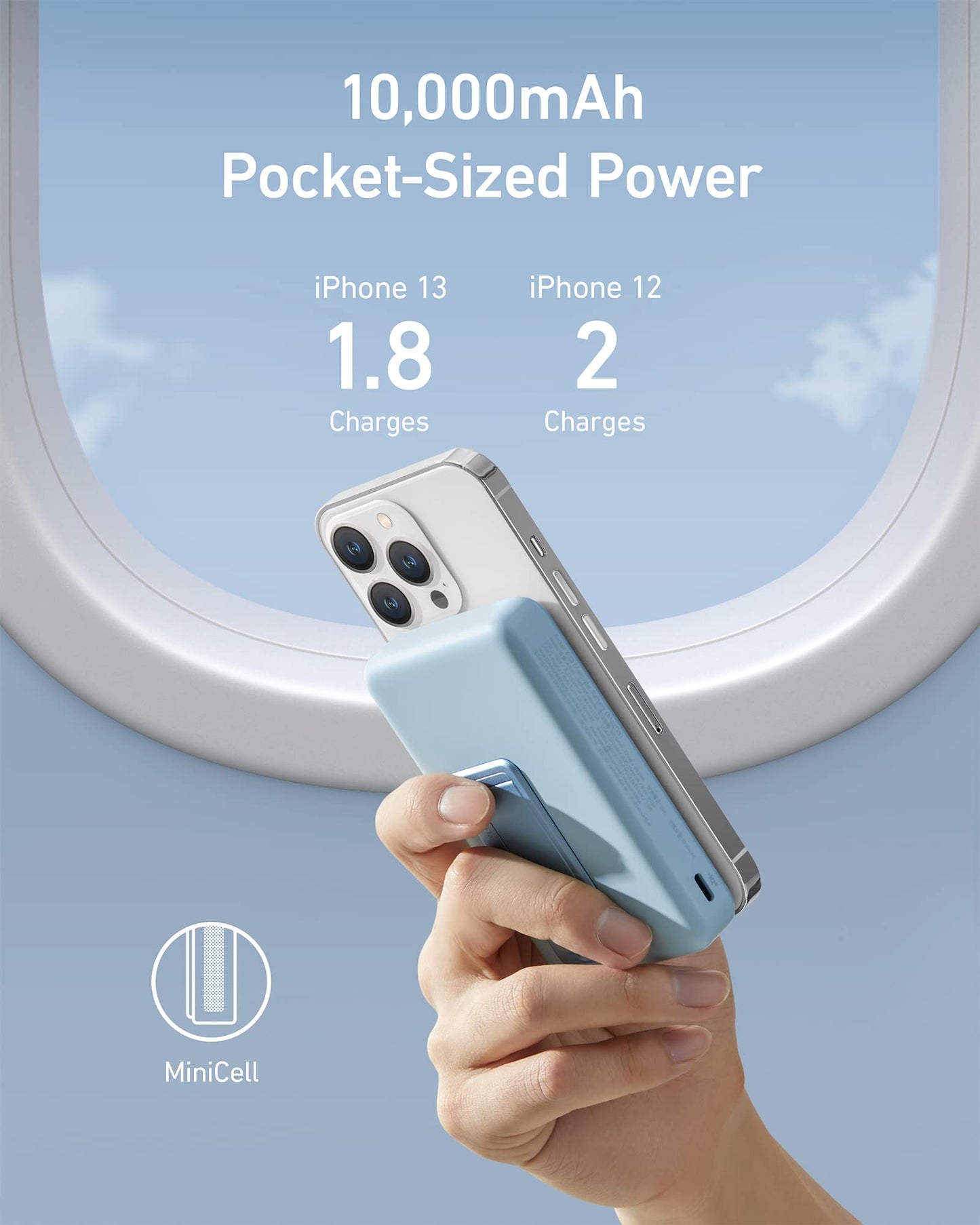 Anker 633 Magnetic Battery, 10,000mAh Foldable Wireless Portable Charger, 20W USB-C Power Delivery Power Bank with Stand, Magsafe-Compatible for iPhone 16/15/14/13/12 Series