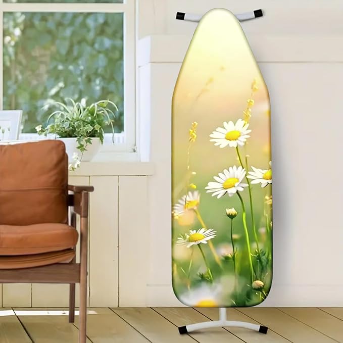 Nuxovilar White Daisy & Yellow Floral Pattern Ironing Board Cover, 15×54 inch