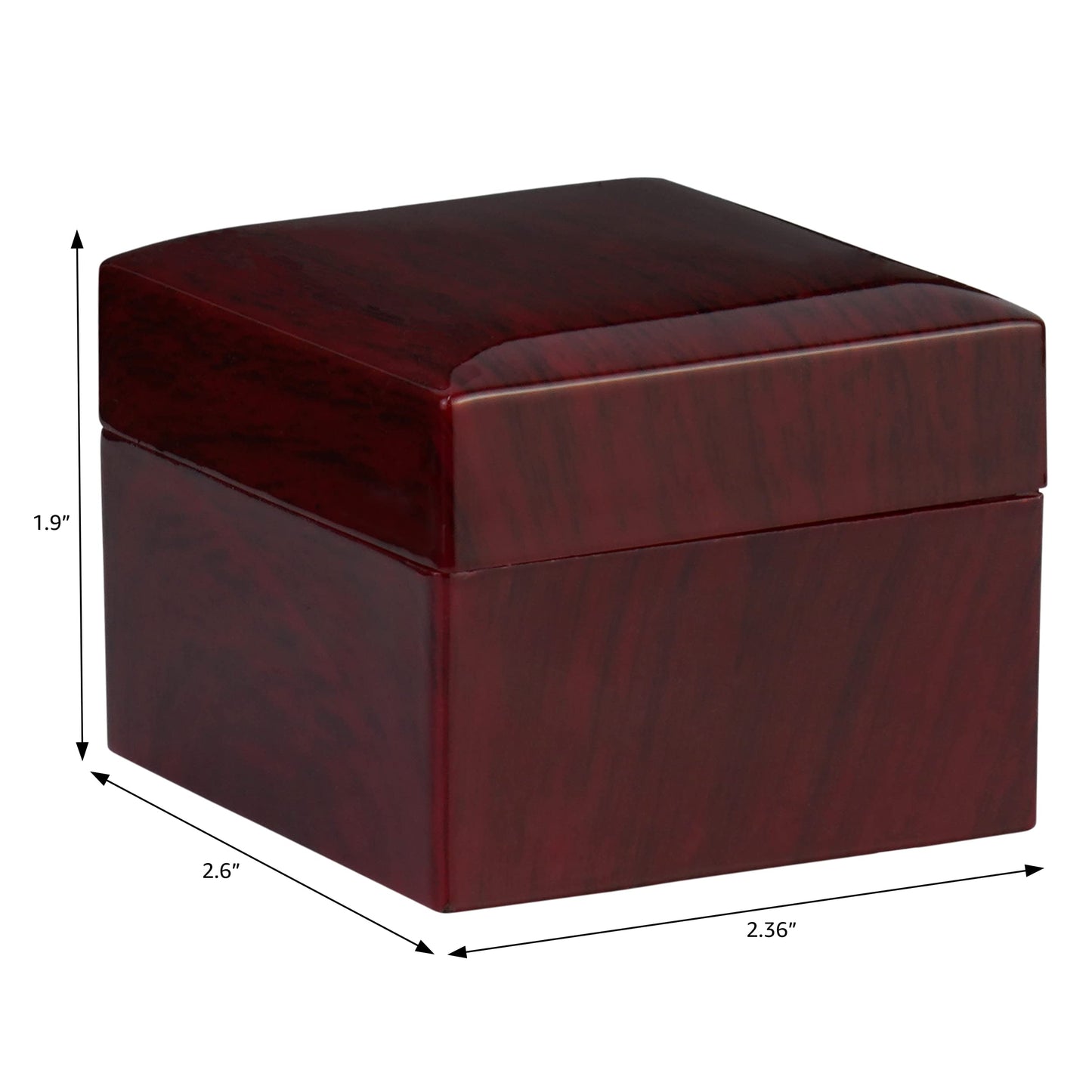 Noble Cherry Ring Box with Light - Unique LED Engagement Ring Box for Proposal Ring or Special Occasions (Mahogany/Black Insert)