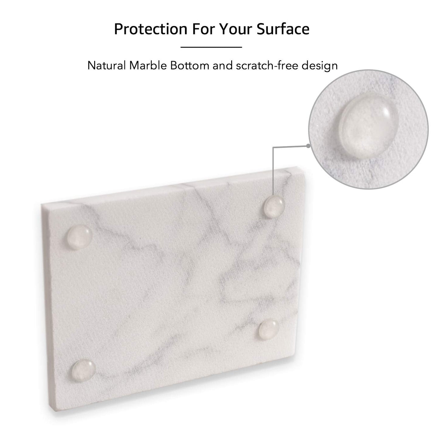 JIMEI White Marble Soap Dish Holder Jewelry Ring Tray Sink Dish Sponge Holder for Bathroom Shower, and Kitchen