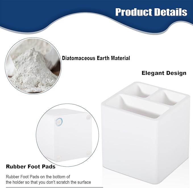 Diatomite Toothbrush Holders for Bathrooms, Electric Toothbrush and Toothpaste